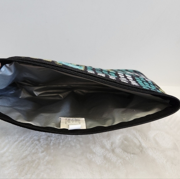 IGLOO Lunch Lined Black White Mint Green Yellow Clutch Bag - Picture 9 of 10
